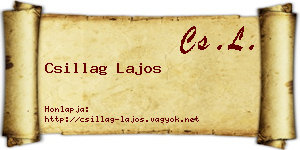 Csillag Lajos névjegykártya